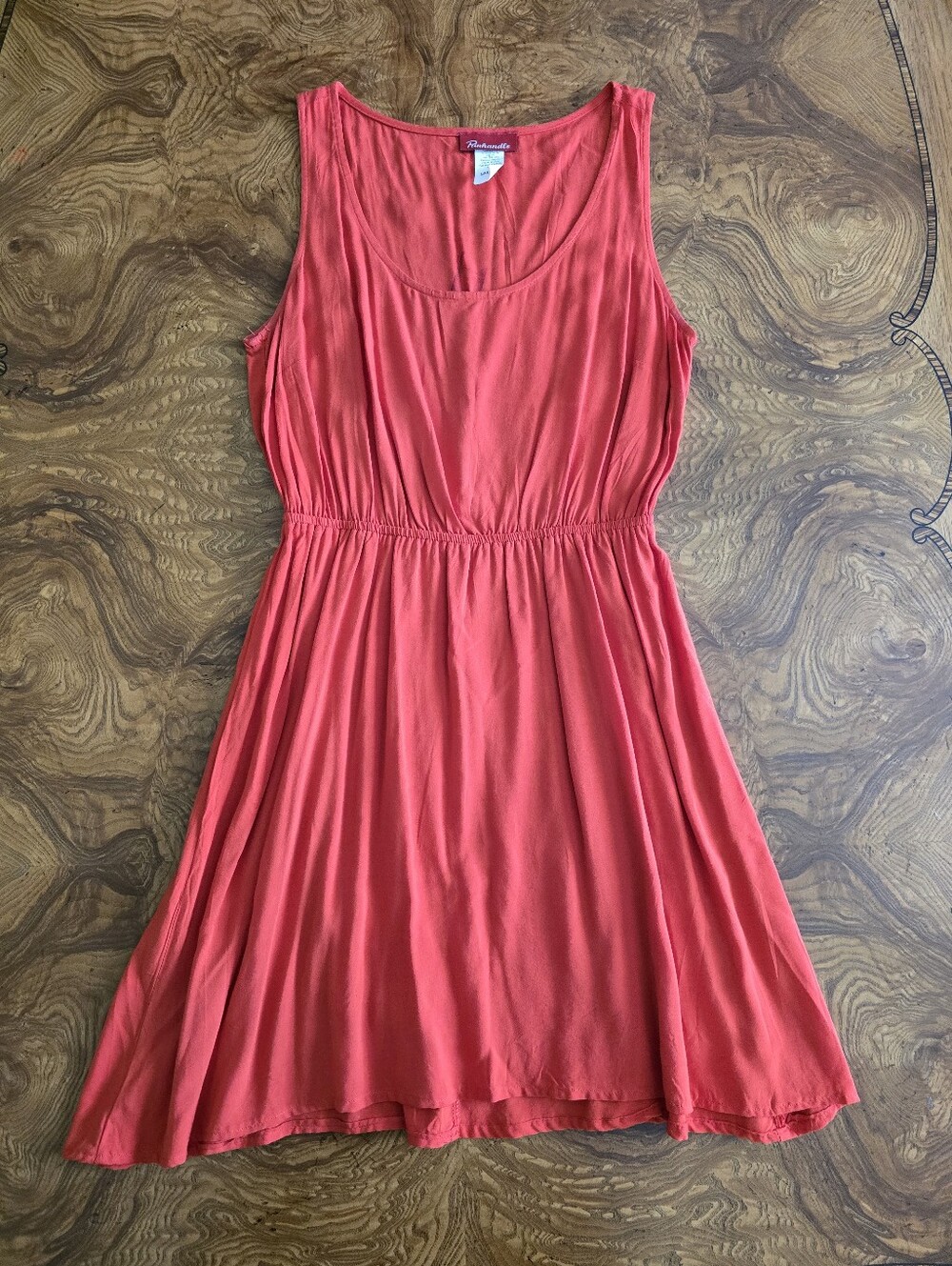 Panhandle Bright Red Sleeveless Elastic Waist Dress Womens Size Small Western